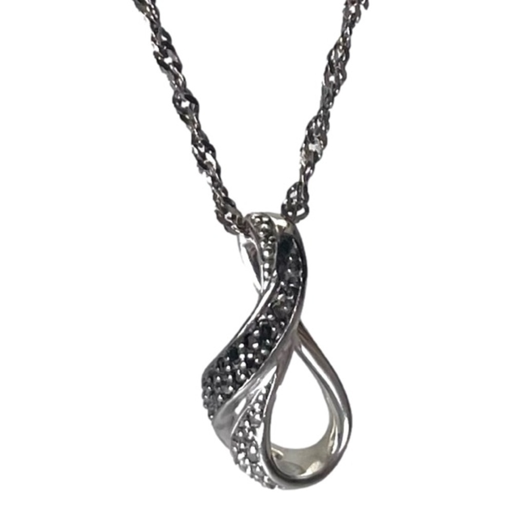Genuine Diamonds and Sterling Midnight Serenade Pendant Necklace